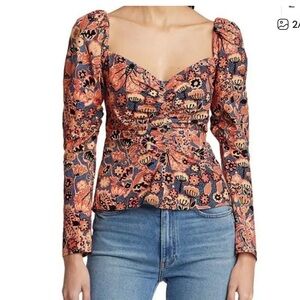 A.L.C. chandler puff sleeve top women’s size 4